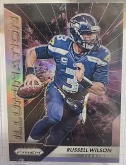 2016 Panini Prizm Illumination #2 Russell Wilson Seattle Seahawks Silver - Image 1