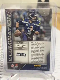 2016 Panini Prizm Illumination #2 Russell Wilson Seattle Seahawks Silver - Image 2