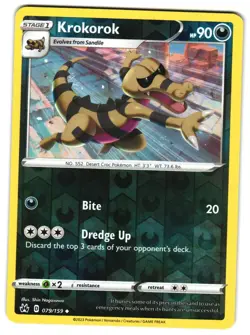 Krokorok 079/159 Reverse Holo Crown Zenith Pokemon TCG - Image 1