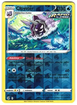 Cloyster 051/264 Reverse Holo SWSH08: Fusion Strike Pokemon TCG - Image 1