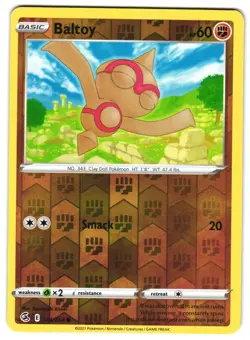 Baltoy 144/264 Reverse Holo SWSH08: Fusion Strike Pokemon TCG - Image 1