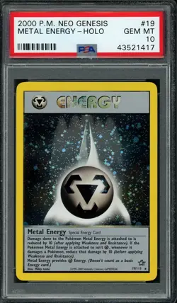 2000 Pokemon Neo Genesis Metal Energy #19 Holo Rare PSA 10 GEM MINT LOW POP - Image 1