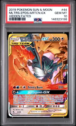 PSA 10 MOLTRES & ZAPDOS & ARTICUNO GX 44/68 HIDDEN FATES POKEMON 😍 - Image 1