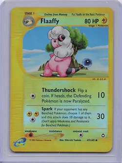 Flaaffy 47/147 Uncommon Aquapolis Pokemon Reverse Holo MP - Image 1