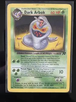 Pokemon Dark Arbok Team Rocket 19/82 Rare Unlimited 60 HP English Wizards - Image 1
