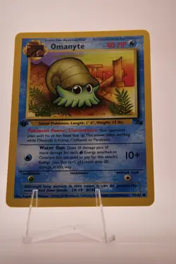 Pokemon TCG Omanyte Fossil 1st Edition 52/62 Regular Common Stage 1 40 HP - Image 1