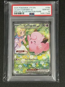 Pokemon 2025 Lillie's Clefairy ex 184 SIR Journey Together GEM MINT PSA 10 - Image 1