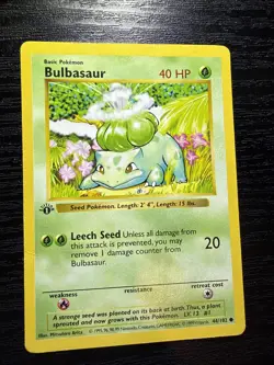 Pokemon Bulbasaur Base Set 1st Edition 44/102 Shadowless Damaged (DMG) - Image 1