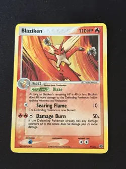 Pokemon TCG Blaziken 1/106 EX Emerald Holo Rare 2005 - Image 1