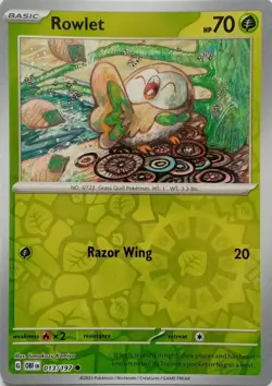 ROWLET - REVERSE HOLO - OBSIDIAN FLAMES - POKEMON CARD - 013/197 - Image 1