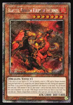 Blaster, Dragon Ruler of Infernos Platinum Secret Rare RA03-EN010 Yugioh TCG NM - Image 1