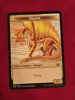MTG Beeble Dragon Token Unsanctioned UND English Magic Gathering card - Image 1