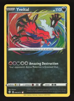 Yveltal 046/072 Pokemon Shining Fates Amazing Rare Holo Card - Image 1