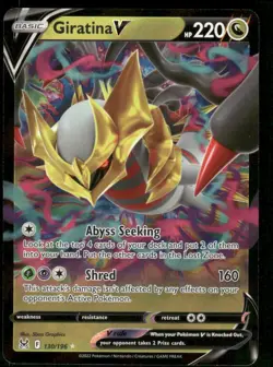 Pokemon Cards Giratina V 130/196 Lost Origin Holo V Rare NM - Image 1