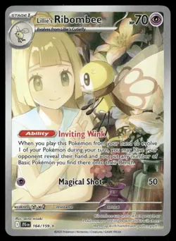 Pokemon Cards Lillie's Ribombee 164/159 Journey Together Illustration Rare NM - Image 1