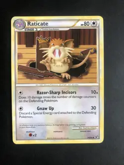 Raticate 34/90 HGSS Undaunted Pokemon Card NM - Image 1