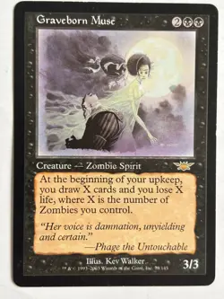 1X MTG Black Graveborn Muse x1 Legions / Magic The Gathering LP - Image 1
