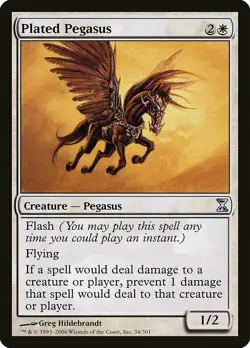1x Plated Pegasus - NM English MTG - Timespiral - Image 1