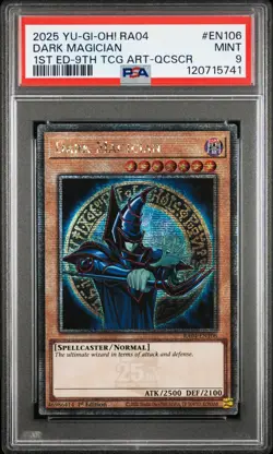 YUGIOH PSA 9 2025 Dark Magician RA04-EN106 QCR "9th Art" 1st Edition - Image 1