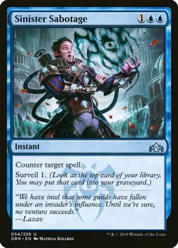 1x Sinister Sabotage - NM English MTG - Guilds of Ravnica - Image 1