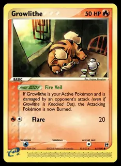 GROWLITHE 65/100 COMMON SANDSTORM POKEMON - Image 1