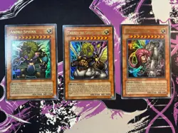 Yugioh Andro Sphinx, Sphinx Teleia, Theinen The Great Sphinx The Movie Promo Set - Image 1