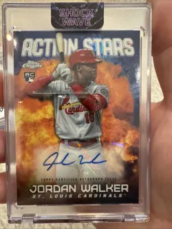 2023 Topps Chrome Update Jordan Walker RC 21/25 Action Stars Autographs Orange - Image 1