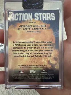 2023 Topps Chrome Update Jordan Walker RC 21/25 Action Stars Autographs Orange - Image 2