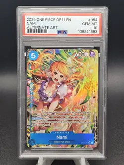 2025 One Piece OP11 Nami Alternate Art PSA 10 - Image 1