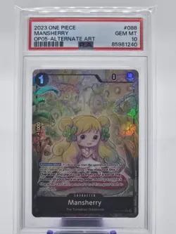 2023 ONE PIECE OP05-AWAKENING OF THE NEW ERA #088 MANSHERRY ALTERNATE ART PSA 10 - Image 1