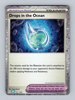 Pokemon Card Drops in the Ocean 021/034 Premium Powers Promo HOLO RARE - MINT - Image 1
