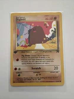 Pokemon Card Diglett 52/82 Team Rocket-1st Edition Regular LP - Image 1