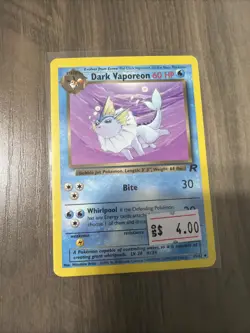 Dark Vaporeon 45/82 Team Rocket Non-Holo 2000 Wizards Pokemon Card Near Mint NM - Image 1