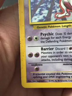 Pokemon Mewtwo 10/102 Holo Rare base Set REGISTRY ERROR MISPRINT 😍 - Image 3