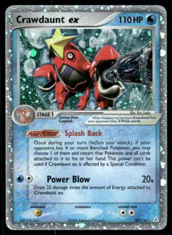 *THU NIGHT* Crawdaunt ex 99/110 Holon Phantoms Holo EX Rare - Image 1