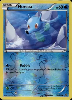 Horsea 30/160 Reverse Holo XY Primal Clash Pokemon - Image 1