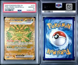 2025 POKEMON PRE EN-PRISMATIC EVOLUTIONS HYPER RARE TEAL MASK OGERPON EX PSA 10 - Image 3