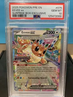 2025 POKEMON PRE EN-PRISMATIC EVOLUTIONS SURPRISE BOX EXCLUSIVE EEVEE EX PSA 10 - Image 2