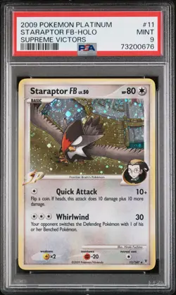 Pokemon Platinum Supreme Victors Staraptor Holo #11 Psa 9 *Swirl* - Image 1