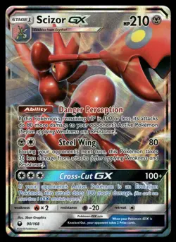 Scizor GX 90/168 Holo GX Rare Celestial Storm Pokemon Holo Near Mint - Image 1
