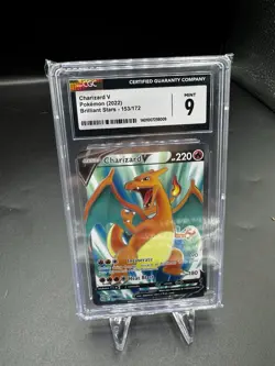 Pokemon CGC 9 Charizard V 153/172 Full Art 2022 Brilliant Stars Mint Graded Card - Image 1