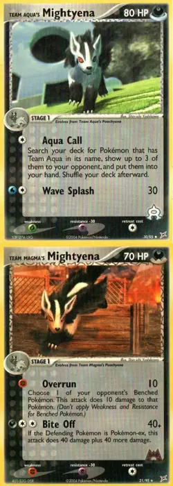 Pokemon TCG EX Team Magma Aqua Mightyena X2 MP - Image 1