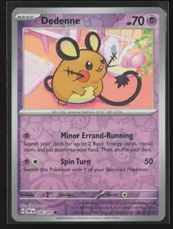 Dedenne 036/091 Common Paldean Fates Pokemon Reverse Holo Near Mint - Image 1