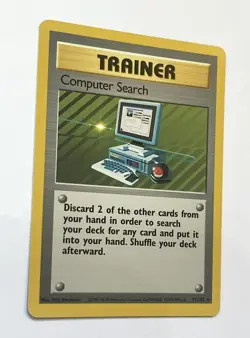 Computer Search 71/102 Rare Base Set Unlimited Pokemon Trainer Card NM Near Mint - Image 3