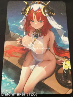 Matchmaker Spicy Waifu NSFW A5 Sizes Card Board Nilou Genshin Impact Hot Spring - Image 1