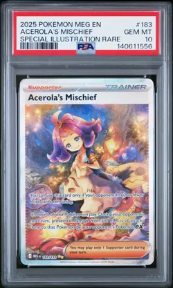Acerola'S Mischief 2025 Pokemon Meg En-Mega Evolution 183 NM PSA 10 - Image 1
