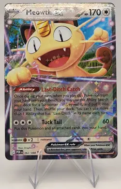 Pokemon Meowth ex 062/088 Me03: Perfect Order Holo TCG NM Double Rare - Image 1