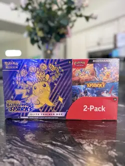 Pokemon TCG Surging Sparks ETB + Booster Bundle Costco 2-Pack – Sealed - Image 1
