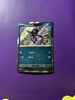 Pawniard NM Paldean Fates Baby Shiny 185/091 Pokemon TCG Holo - Image 1