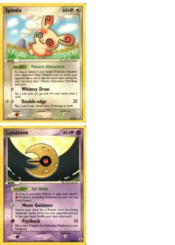 Pokemon TCG EX Legend Maker Lunatone Spinda Rare X2 Lp - Image 1
